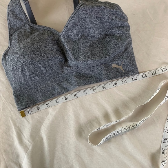Puma Women's Seamless Sports Bra Removable Cups Grey size Large adjustable strap - Picture 6 of 10